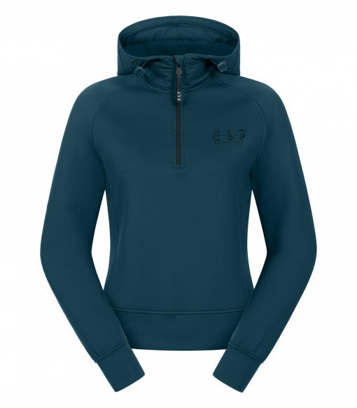 Pull à capuche technique Regensburg bleu pétrole
