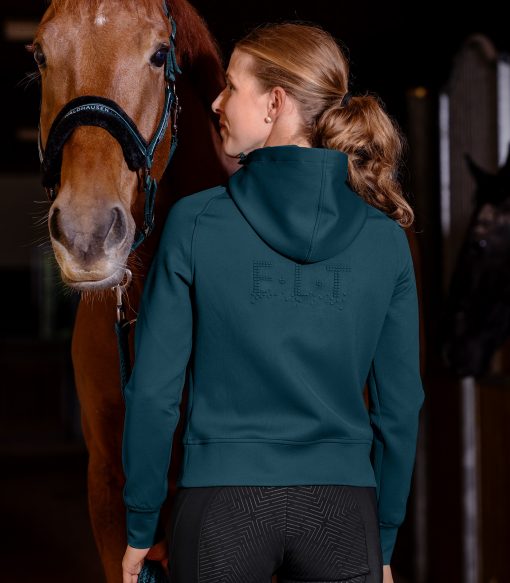 Pull à capuche technique Regensburg bleu pétrole – Image 4