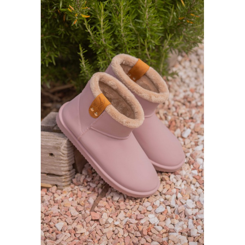 Boots PENELOPE fourrées rose pâle