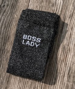 Chaussettes à paillettes noir "boss lady"
