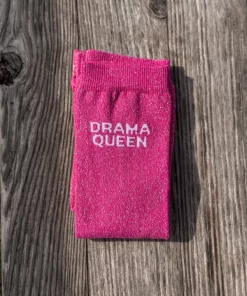 Chaussettes à paillettes rose "drama queen"