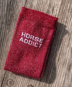 Chaussettes à paillettes bordeaux "horse addict"