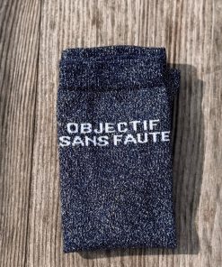 Chaussettes à paillettes marine "objectif sans faute"