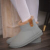 Boots PENELOPE fourrées vert eucalyptus