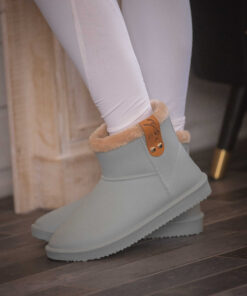 Boots PENELOPE fourrées vert eucalyptus