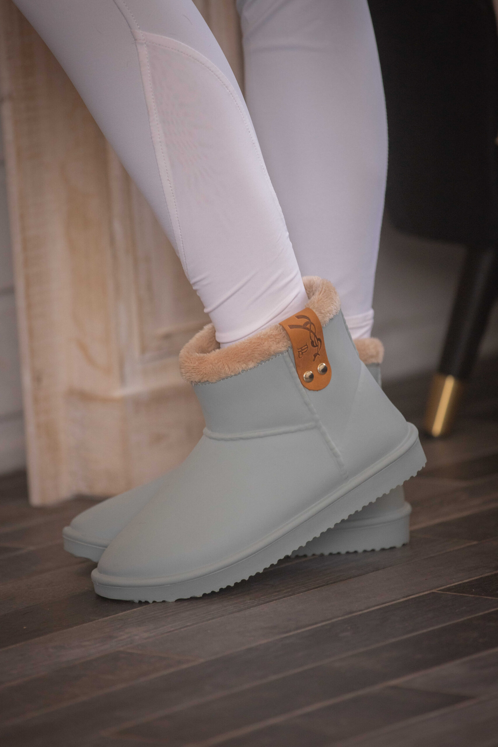 Boots PENELOPE fourrées vert eucalyptus