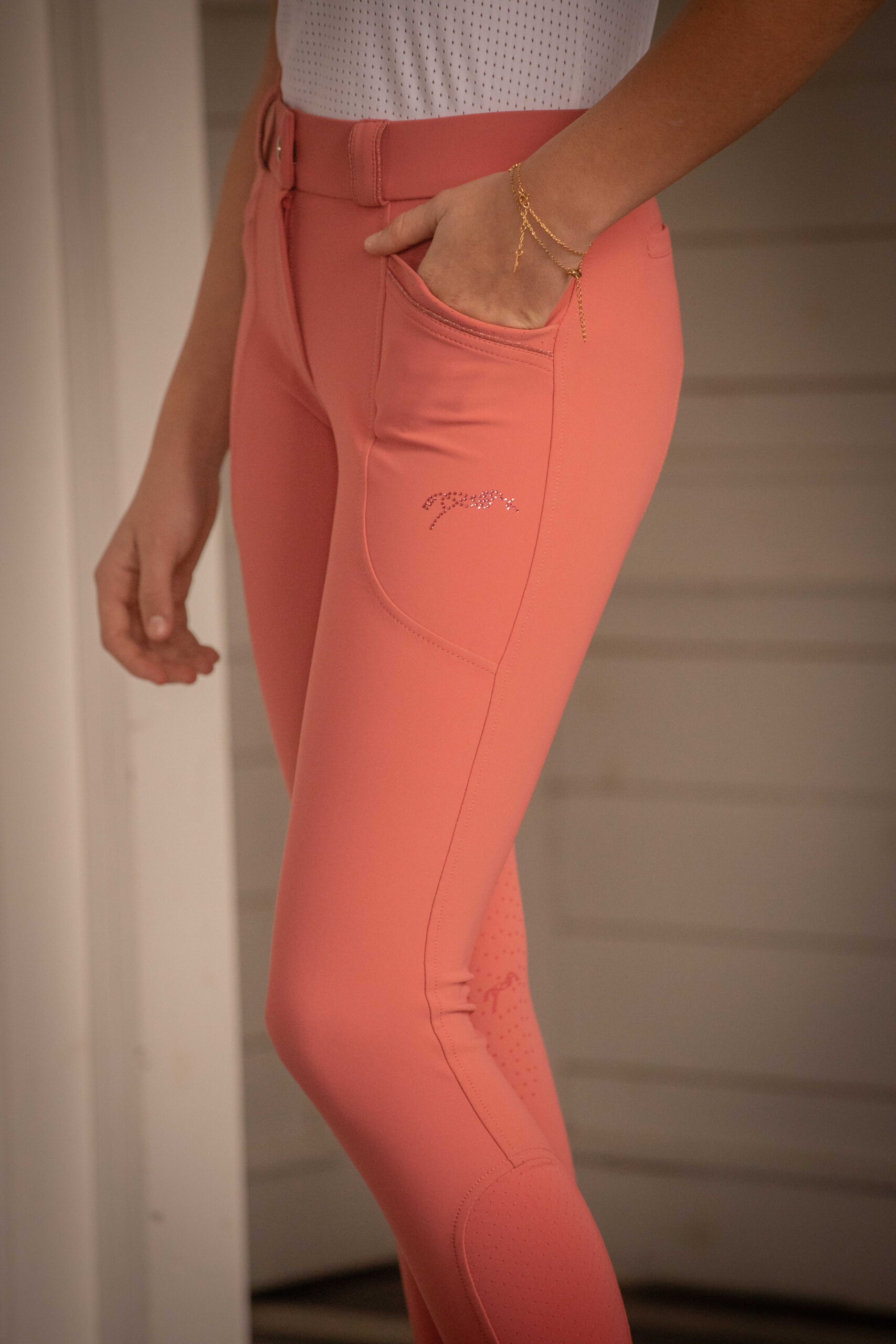 Pantalon enfant Pénélope "Sybille" pêche – Image 2